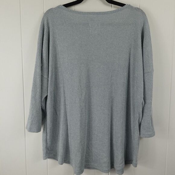 New York Laundry Dusty Blue Ribbed Sweater Metal Studs Size 2X - Picture 6 of 9